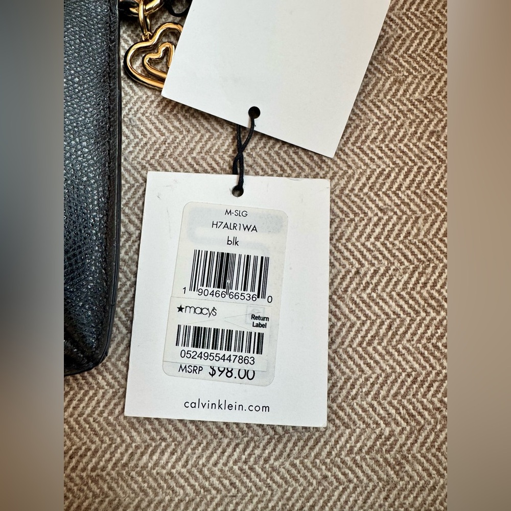 Calvin Klein Black Saffiano Leather Wristlet - NWTs - Picture 9 of 14